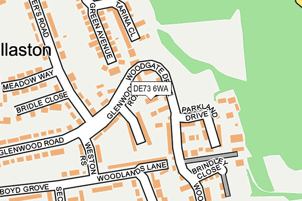 DE73 6WA map - OS OpenMap – Local (Ordnance Survey)