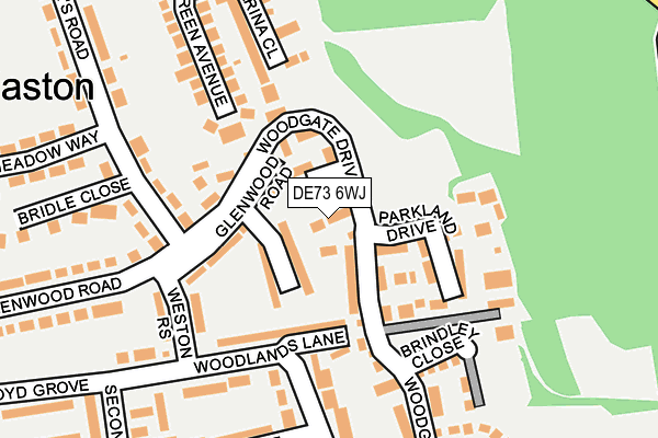 DE73 6WJ map - OS OpenMap – Local (Ordnance Survey)