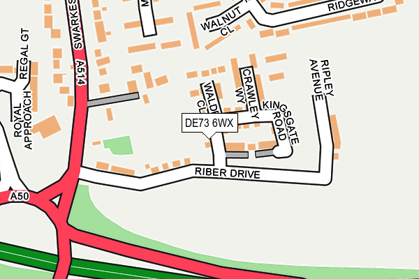 DE73 6WX map - OS OpenMap – Local (Ordnance Survey)