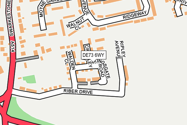 DE73 6WY map - OS OpenMap – Local (Ordnance Survey)