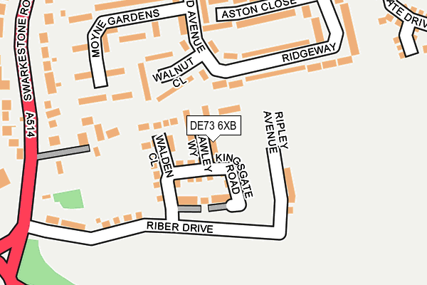 DE73 6XB map - OS OpenMap – Local (Ordnance Survey)