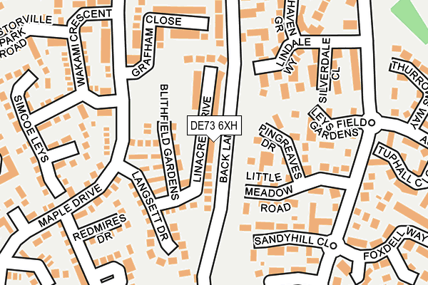 DE73 6XH map - OS OpenMap – Local (Ordnance Survey)