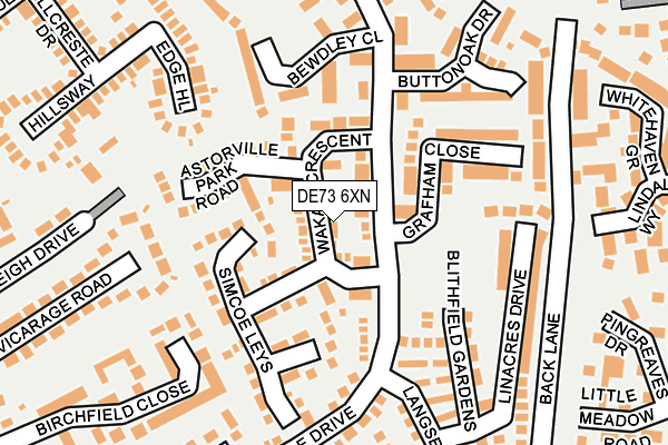 DE73 6XN map - OS OpenMap – Local (Ordnance Survey)