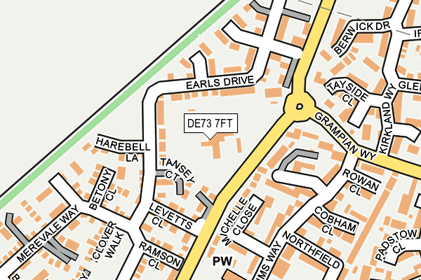 DE73 7FT map - OS OpenMap – Local (Ordnance Survey)
