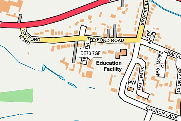 DE73 7GF map - OS OpenMap – Local (Ordnance Survey)