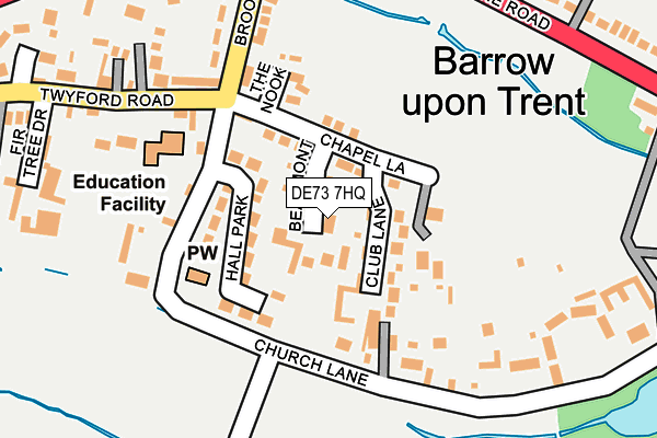 DE73 7HQ map - OS OpenMap – Local (Ordnance Survey)