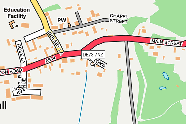 DE73 7NZ map - OS OpenMap – Local (Ordnance Survey)