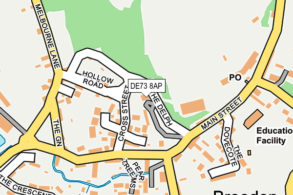 DE73 8AP map - OS OpenMap – Local (Ordnance Survey)