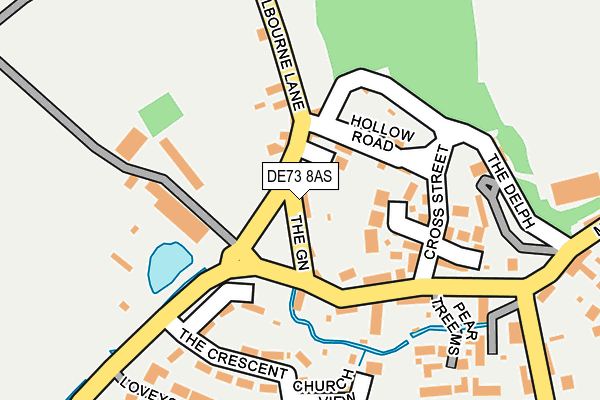 DE73 8AS map - OS OpenMap – Local (Ordnance Survey)