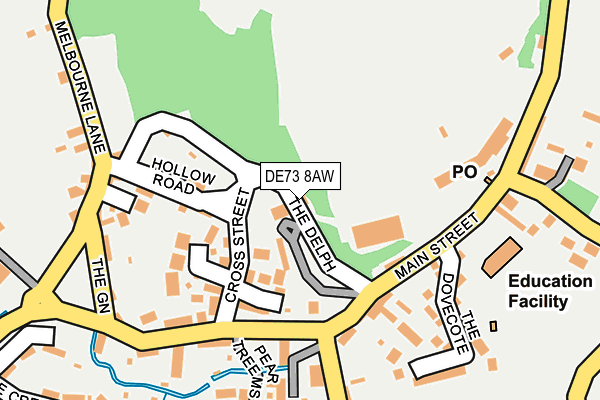 DE73 8AW map - OS OpenMap – Local (Ordnance Survey)