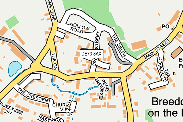 DE73 8AX map - OS OpenMap – Local (Ordnance Survey)