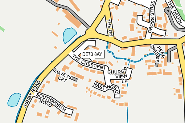 DE73 8AY map - OS OpenMap – Local (Ordnance Survey)