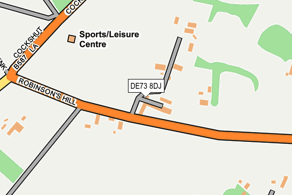 DE73 8DJ map - OS OpenMap – Local (Ordnance Survey)