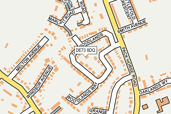 DE73 8DQ map - OS OpenMap – Local (Ordnance Survey)