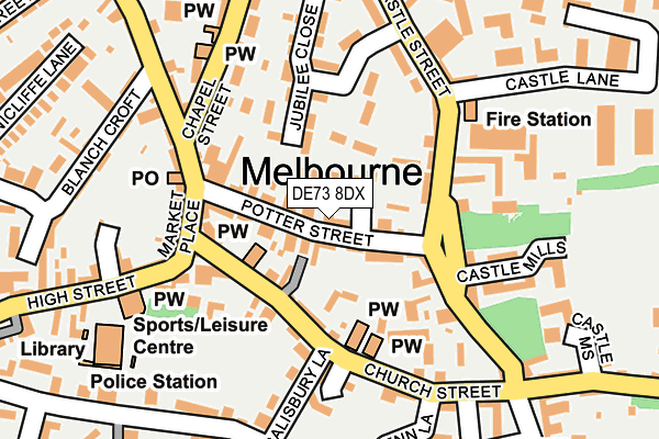 DE73 8DX map - OS OpenMap – Local (Ordnance Survey)