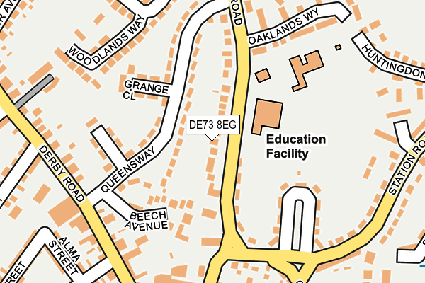 DE73 8EG map - OS OpenMap – Local (Ordnance Survey)