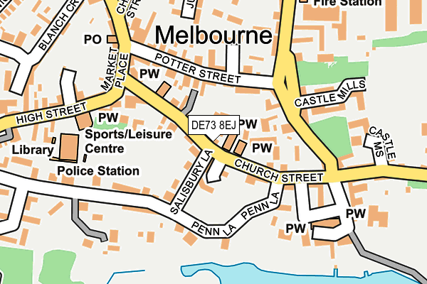 DE73 8EJ map - OS OpenMap – Local (Ordnance Survey)