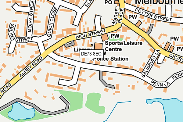DE73 8EQ map - OS OpenMap – Local (Ordnance Survey)