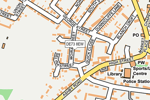 DE73 8EW map - OS OpenMap – Local (Ordnance Survey)