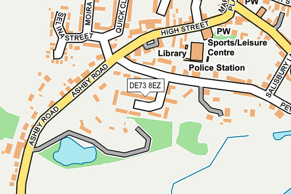 DE73 8EZ map - OS OpenMap – Local (Ordnance Survey)