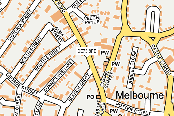 DE73 8FE map - OS OpenMap – Local (Ordnance Survey)