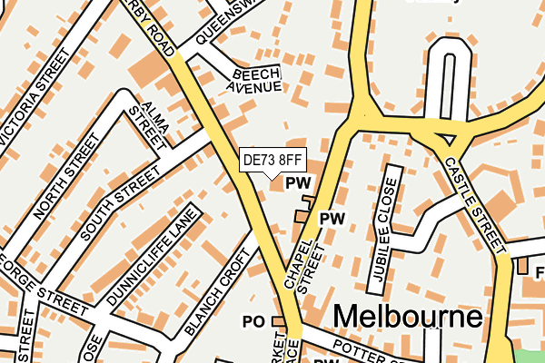 DE73 8FF map - OS OpenMap – Local (Ordnance Survey)