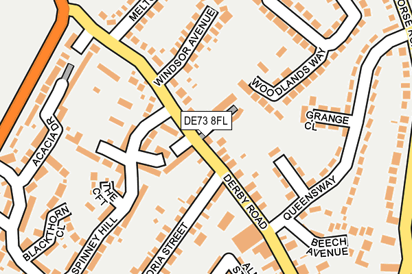 DE73 8FL map - OS OpenMap – Local (Ordnance Survey)