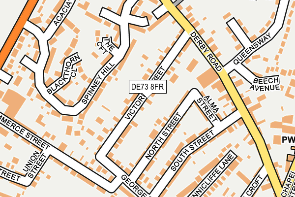 DE73 8FR map - OS OpenMap – Local (Ordnance Survey)