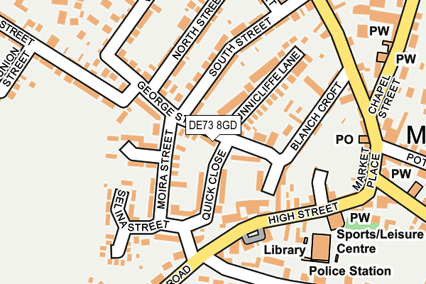 DE73 8GD map - OS OpenMap – Local (Ordnance Survey)