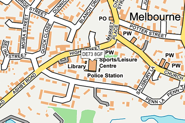DE73 8GF map - OS OpenMap – Local (Ordnance Survey)