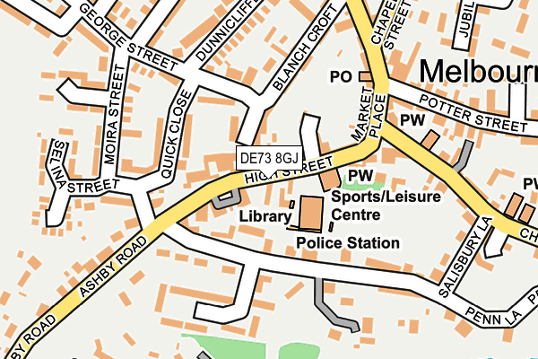 DE73 8GJ map - OS OpenMap – Local (Ordnance Survey)