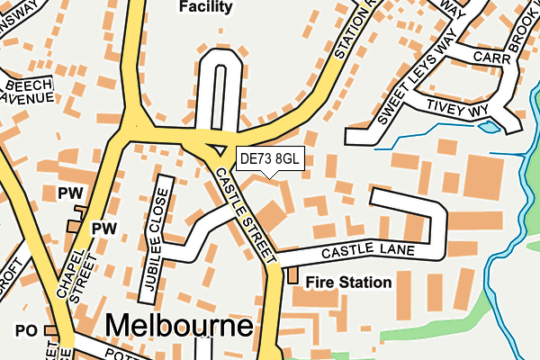 DE73 8GL map - OS OpenMap – Local (Ordnance Survey)