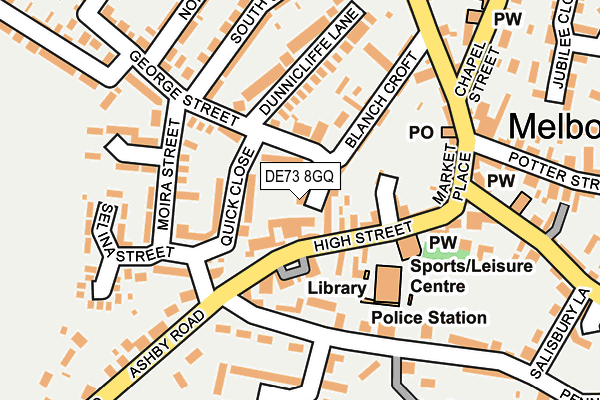 DE73 8GQ map - OS OpenMap – Local (Ordnance Survey)