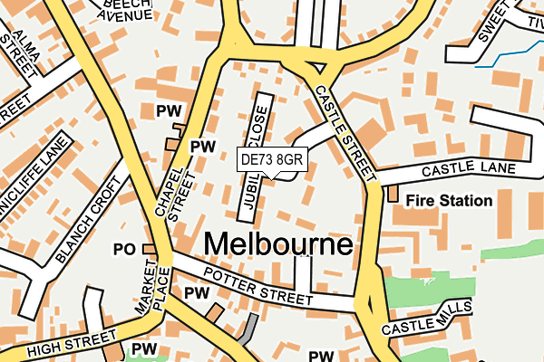 DE73 8GR map - OS OpenMap – Local (Ordnance Survey)