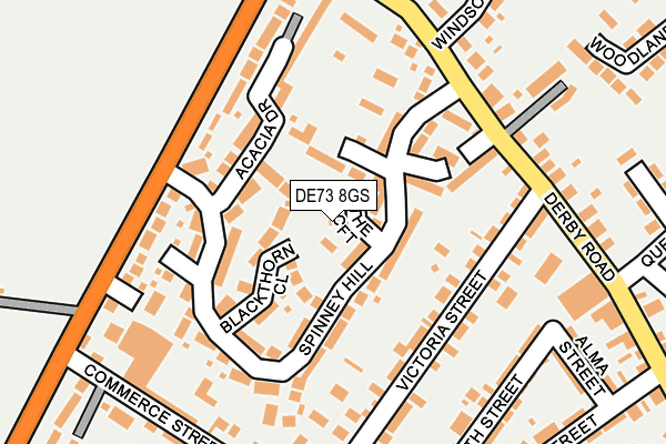 DE73 8GS map - OS OpenMap – Local (Ordnance Survey)