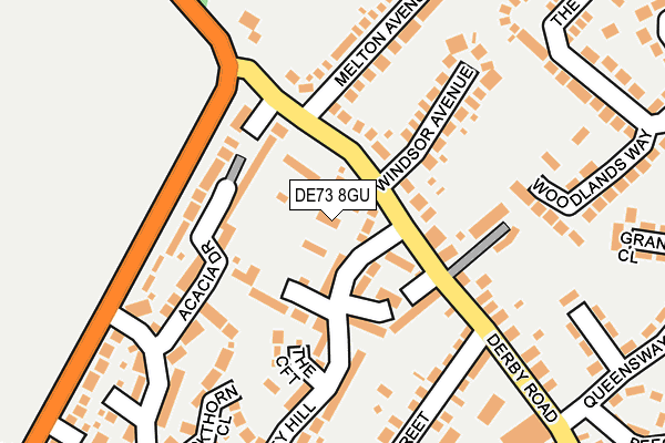 DE73 8GU map - OS OpenMap – Local (Ordnance Survey)