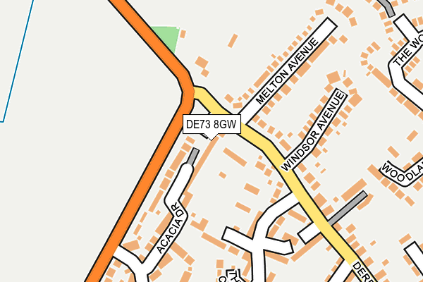 DE73 8GW map - OS OpenMap – Local (Ordnance Survey)