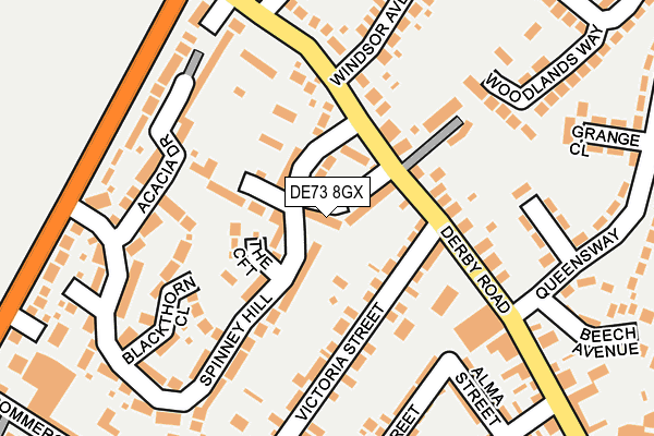 DE73 8GX map - OS OpenMap – Local (Ordnance Survey)