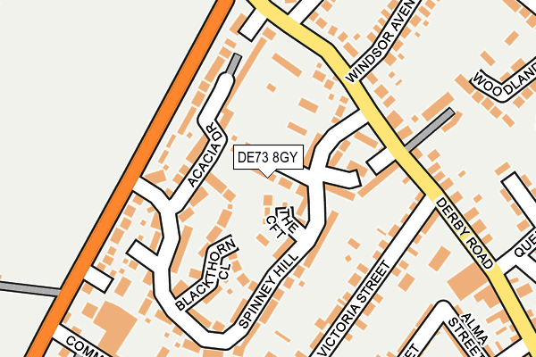 DE73 8GY map - OS OpenMap – Local (Ordnance Survey)