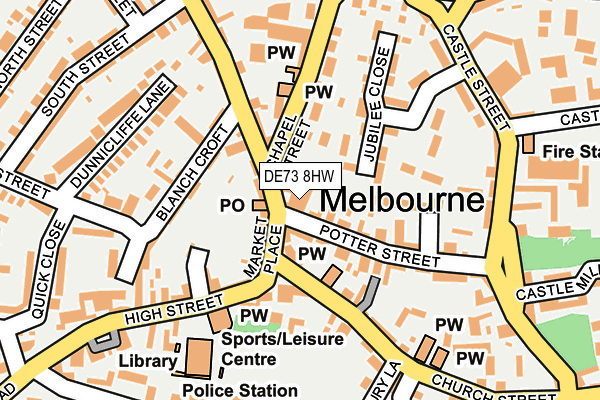DE73 8HW map - OS OpenMap – Local (Ordnance Survey)