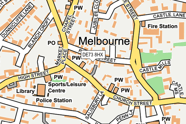 DE73 8HX map - OS OpenMap – Local (Ordnance Survey)