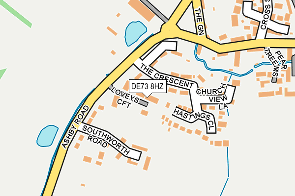 DE73 8HZ map - OS OpenMap – Local (Ordnance Survey)
