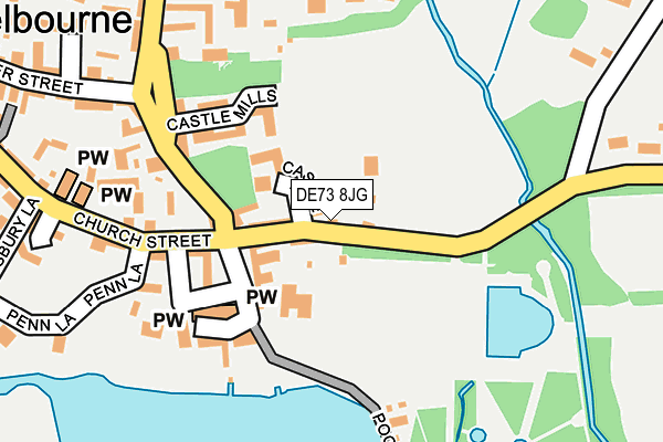 DE73 8JG map - OS OpenMap – Local (Ordnance Survey)