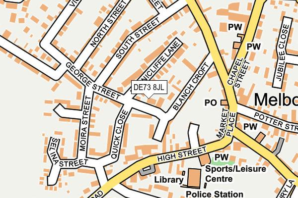 DE73 8JL map - OS OpenMap – Local (Ordnance Survey)