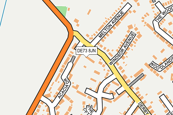 DE73 8JN map - OS OpenMap – Local (Ordnance Survey)