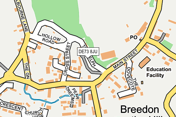 DE73 8JU map - OS OpenMap – Local (Ordnance Survey)