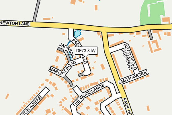 DE73 8JW map - OS OpenMap – Local (Ordnance Survey)