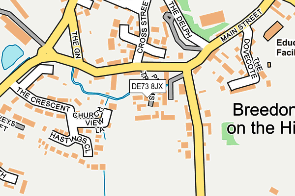 DE73 8JX map - OS OpenMap – Local (Ordnance Survey)