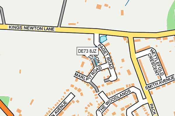 DE73 8JZ map - OS OpenMap – Local (Ordnance Survey)
