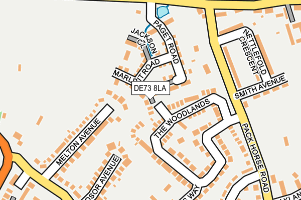 DE73 8LA map - OS OpenMap – Local (Ordnance Survey)